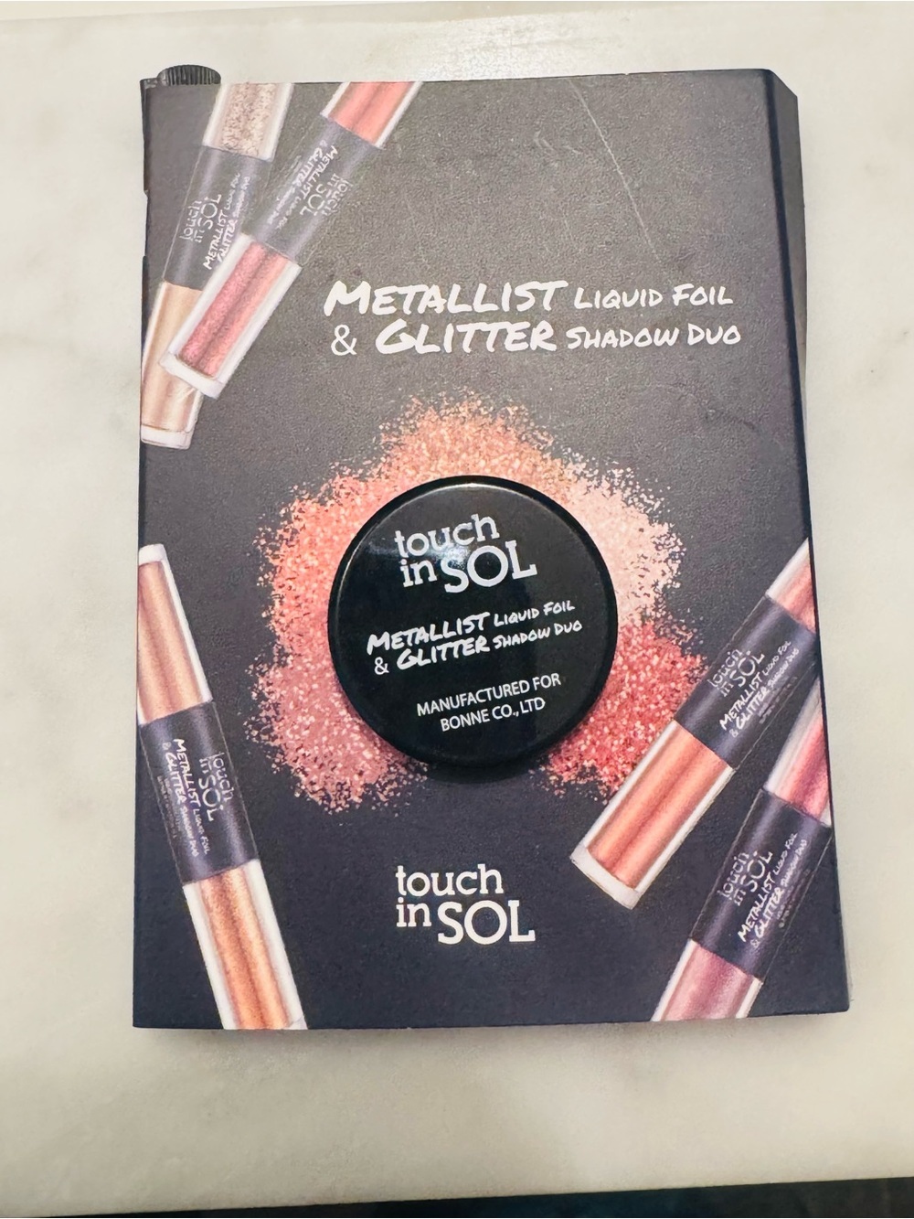 touch in SOL Metallist Liquid Foil & Glitter Shadow Duo - Rose Copper Sample